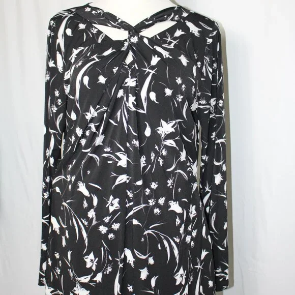 White House Black Market Floral Long Sleeve Top Women's XL - Picture 2 of 9